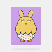 Verveelde konijnenchick acryl bord (Voorkant)