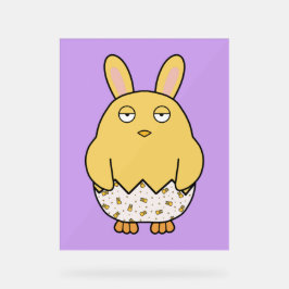 Verveelde konijnenchick acryl bord