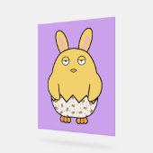 Verveelde konijnenchick acryl bord (Hoek)