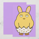 Verveelde konijnenchick kaart (Voorkant / Achterkant)
