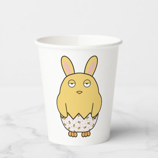Verveelde konijnenchick papieren bekers (Links)