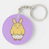 Verveelde konijnenchick sleutelhanger (Achterkant)