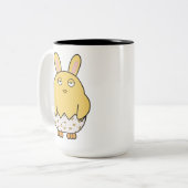 Verveelde konijnenchick tweekleurige koffiemok (Voorkant links)