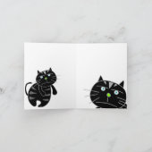 Verveelde Zwarte Kat Blank Kaart (Binnen)