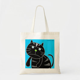Verveelde Zwarte Kat Canvas tas