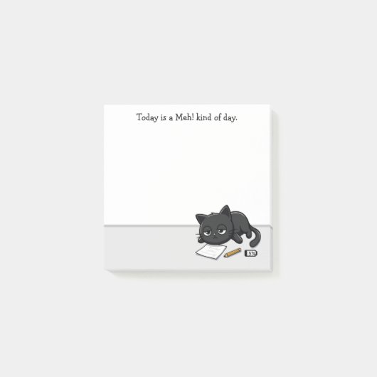 Verveelde zwarte kat, meh! Soort dag Post-it® Notes (Voorkant)