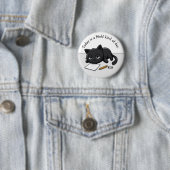 Verveelde zwarte kat, meh! Soort dag Ronde Button 5,7 Cm (In situ)