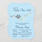 Verveer hun nest kleine vogels douche uitnodigen kaart (Voorkant / Achterkant)