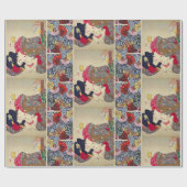 VERVELEND, JAPANSE VROUW MET WITTE KAT CADEAUPAPIER (Vlak)