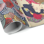 VERVELEND, JAPANSE VROUW MET WITTE KAT CADEAUPAPIER (Rol Hoek)