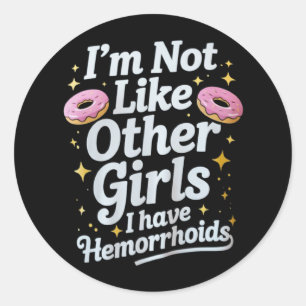 Vervelende aambeien Ongepast volvolwassenenhumor Ronde Sticker