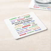 vervelende maar grappige woorden over gezondheid e kartonnen onderzetters (Schuin)