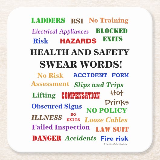 vervelende maar grappige woorden over gezondheid e kartonnen onderzetters (Voorkant)