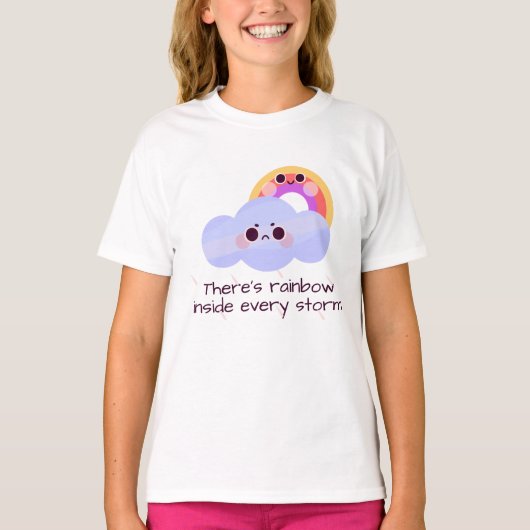 Vervelende wolk Happy Rainbow T-shirt (Voorkant)