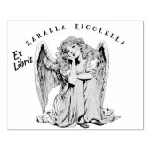 Verveling engel meisje houten stempel (Afrduk)