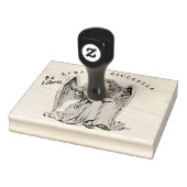 Verveling engel meisje houten stempel (Stempel)