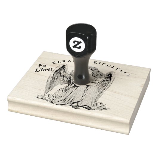 Verveling engel meisje houten stempel (Stempel)