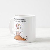 Vervellende paniek bij kippen koffiemok (Voorkant links)