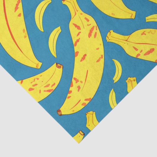 Vervelling Tropisch geel bananenpatroon Tissuepapier (Detail)
