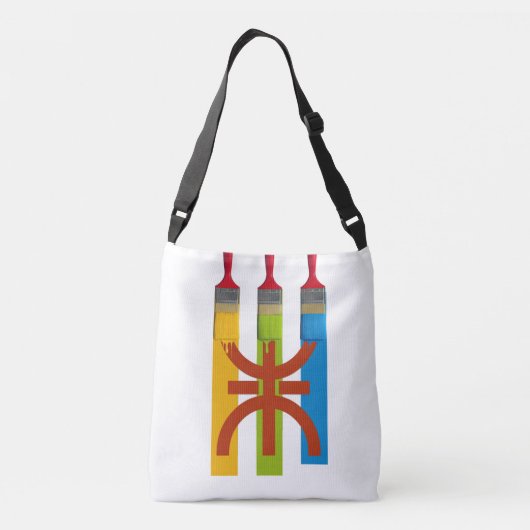 Verven borstel verf de Amazigh vlag Crossbody Tas (Achterkant)