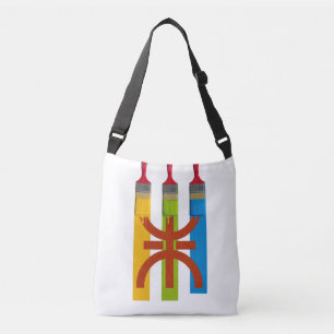 Verven borstel verf de Amazigh vlag Crossbody Tas