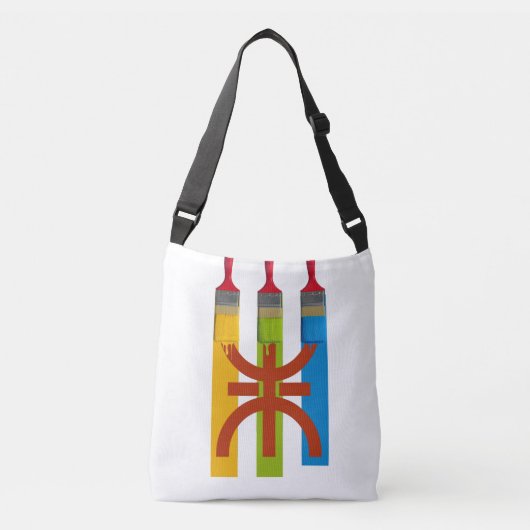 Verven borstel verf de Amazigh vlag Crossbody Tas (Voorkant)