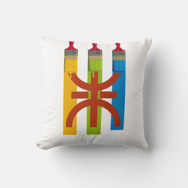 Verven borstel verf de Amazigh vlag Kussen (Voorkant)