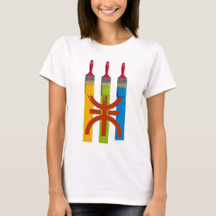 Verven borstel verf de Amazigh vlag T-shirt