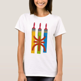 Verven borstel verf de Amazigh vlag T-shirt