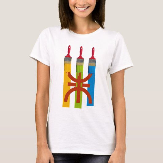 Verven borstel verf de Amazigh vlag T-shirt (Voorkant)