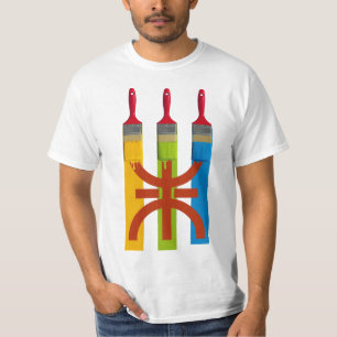 Verven borstel verf de Amazigh vlag T-shirt