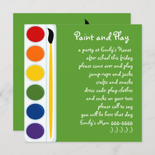 Verven en Borstels Kaart (Voorkant / Achterkant)