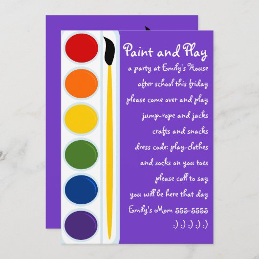 Verven en Borstels Kaart (Voorkant / Achterkant)