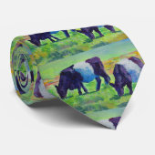 Verven galloway-koe en kalf stropdas (Opgerold)