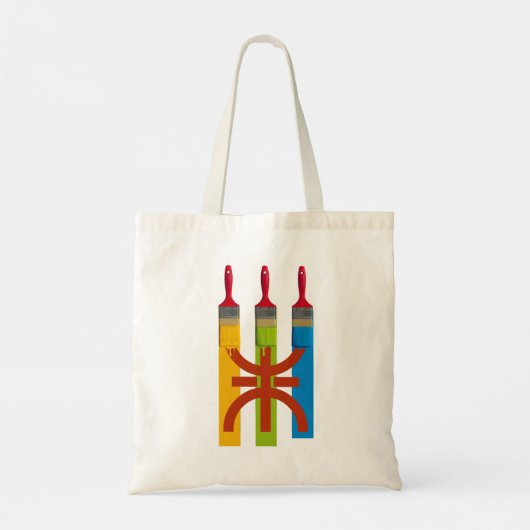 Verven penseel schildert de Amazigh vlag Tote Bag (Achterkant)