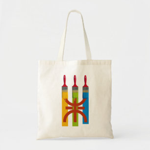 Verven penseel schildert de Amazigh vlag Tote Bag