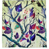 Verven van bladeren en vlinders douchegordijn (Voorkant)