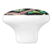 Verven van bladeren en vlinders keramische knop (Zijkant)