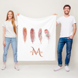 Ververen in roze en koraal, enkel in witte grammen fleece deken