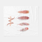 Ververen in roze en koraal, enkel in witte grammen fleece deken (Voorkant (Horizontaal))