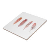 Ververen in roze en koraal op een witte achtergron tegeltje (Zijkant)