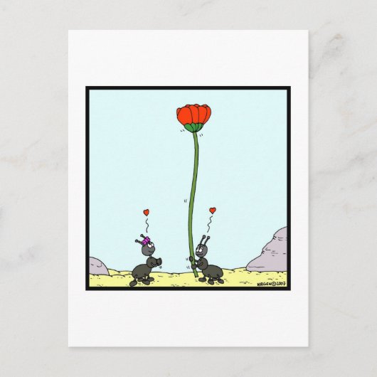 Ververliefd: Ant cartoon Briefkaart (Voorkant)