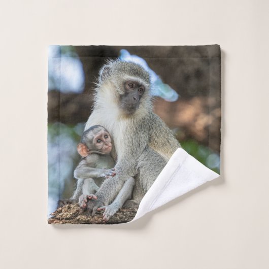 Vervet Monkey African Wildlife Photo Bad Handdoek (Wasdoekje)