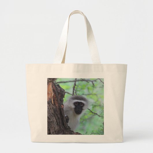 Vervet Monkey Grote Tote Bag (Voorkant)