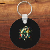 Vervet Monkey Minimalist And Vibrant Style Christm Sleutelhanger (Voorkant)