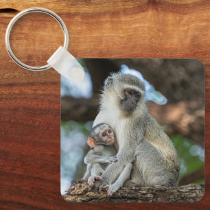Vervet Monkey, zachte natuur Sleutelhanger