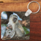 Vervet Monkey, zachte natuur Sleutelhanger (Achterkant)
