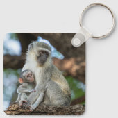 Vervet Monkey, zachte natuur Sleutelhanger (Achterkant)