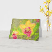 Vervilde orchideeën kaart (Gele Bloem)