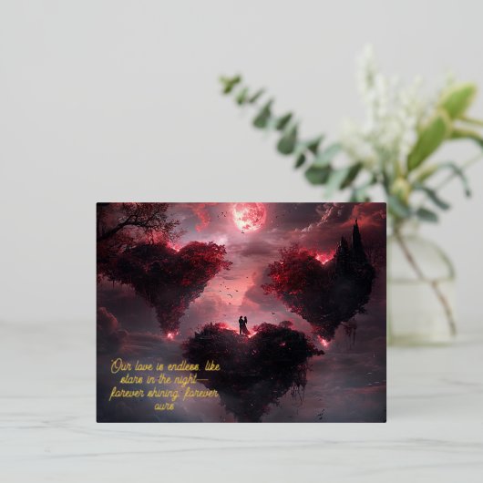 Vervlochten geliefden folie feestdagen briefkaart (Staand Voorkant)